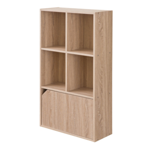 Estantería de almacenamiento de 3 niveles con puerta, Natural - Product Image 1