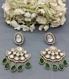 Elegante tradicional Kundan tachonado diseñador pendientes para las mujeres con moissanita toque perfecto para ocasiones de La India - Product Image 5