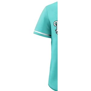 Maillot de baseball 100% polyester à col en V, respirant, séchage rapide pour hommes, imprimé par sublimation, 300g, nouveaux designs, vente en gros OEM, softball - Product Image 5