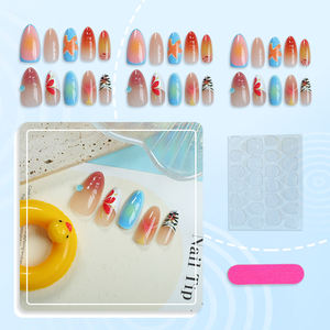 Island Vacation Almond Boutique Wearable Nail 3d Étoile de mer tridimensionnelle Handpoint Diamond Nail Art Produit fini - Product Image 2