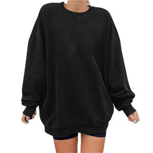 Sweats à capuche pour femmes pull à manches amples décontracté couleur noire sweat surdimensionné pour femmes avec lettre impression sweats à capuche pour tenue quotidienne - Product Image 5