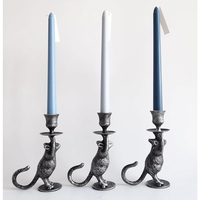 Bougeoir cage à oiseaux en métal noir avec conception d'arbre et d'oiseaux volants pour la décoration de table et d'Halloween à la maison