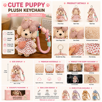 Porte-clés personnalisé en peluche avec rembourrage en coton PP, accessoires de nœud rose mignon pour sac, pendentif ODM
