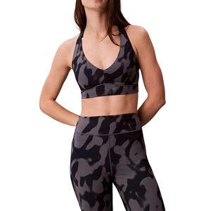 Soutien-gorge de sport pour femme grande taille, imprimé, col en V, dos croisé, haute performance, anti-choc, pour la salle de sport, la course à pied, haut de sport camouflage, devant - Product Image 3