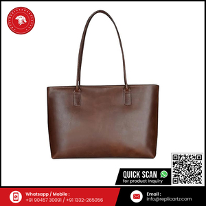 Hermoso Bolso Tote de Cuero Genuino para Mujer |   Bolso de Mano para Portátil de 15 Pulgadas |   Maletín Estilo Vintage |   Marrón Oscuro - Product Image 6