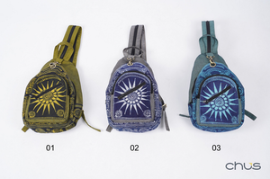 Customized Logo Eco-Friendly Unisex Fashion <b>Backpack</b> T02 With Hand-printed Beeswax Brocade Hoa Binh and Thai Binh Linen Material - Product Image 2