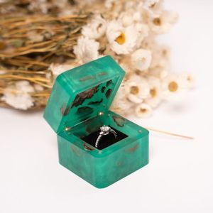 TRENDY PREMIUM <strong>LUXURY</strong> SINGLE SLOT <strong>RING</strong> <strong>BOX</strong> BLUE RESIN FOR WEDDING <strong>Engagement</strong> Proposals Unique Wholesale Jewelry - Product Image 3