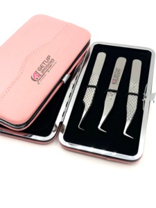 Pince à épiler professionnelle en acier inoxydable à poignée diamantée à 90 degrés avec votre propre outil de beauté avec logo personnalisé - Product Image 6