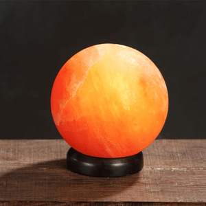 Lampe de bol de sel de l'Himalaya artisanale avec lueur de sphère rayonnante pour une ambiance naturelle à la maison, la détente et la décoration de bien-être - Product Image 1