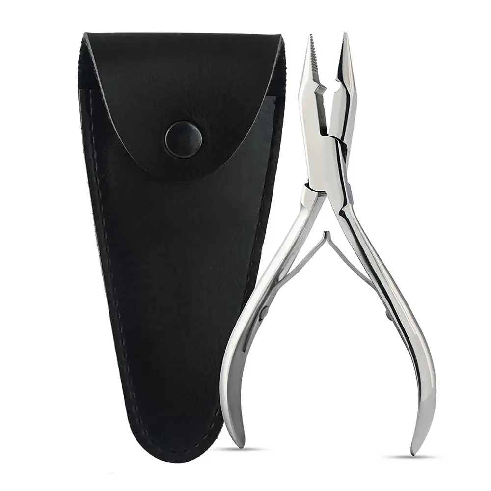 New 2023 Closer Hair Plier 5.5" With Mirror Polish Finish Smooth Working With Double Spring Hair Plier With Pouch