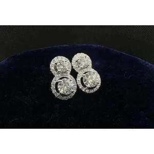Pendientes de Plata de Ley con Diamantes de Moissanita Blancos Reales Vvs1 de 4 Ct, Calidad AAA+, Modelo Cus-Jew37 - Product Image 4