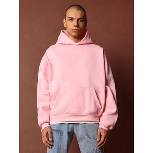 <b>Mens</b> Light <b>Pink</b> Hooded Sweatshirt Custom Logo Long Sleeve Pullover <b>Hoodie</b> Kangaroo Trackstar OEM Private Label - Product Image 1