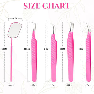 Juego de Pinzas para Extensión de Pestañas Kaamir Profesional KI-LT-2534 Rosadas, Antiestáticas, de Acero Inoxidable, Agarre Suave y Cómodo, Venta al Por Mayor - Product Image 2