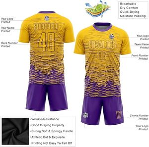 Fabrication professionnelle d'uniformes de football unisexes, 100% polyester respirant, vêtements de sport imprimés, service OEM, faible MOQ, ensemble complet - Product Image 6