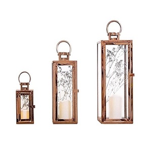 Set Of Three <b>Square</b> Shape Hanging Lantern Handmade Metal And <b>Glass</b> Lantern For Ramadan Kareem Eid Special Use - Product Image 5