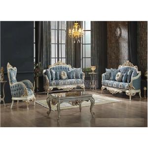 Muebles de sala de estar tallados a mano con aspecto francés, lujosos muebles de sala de estar tallados a mano, juego de sofá hecho a mano pulido blanco para el hogar - Product Image 1