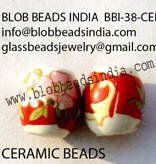ลูกปัดเซรามิกเพ้นท์มือลูกปัดเซรามิกสีสันสดใสทนทานเหมาะสำหรับเครื่องประดับและงานฝีมือในบ้านลูกปัดเซรามิกใช้จากอินเดีย - Product Image 6