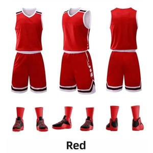 Ensemble d'uniformes de basket-ball d'été Compétition Entraînement Tenue d'équipe Adulte Grande taille Veste de sport de course Numéro imprimé - Product Image 4