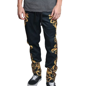 95% โพลีเอสเตอร์5% สแปนเด็กซ์ฟอยล์สีทองพิมพ์ซับลิเมชันแทร็คกางเกงขายาวสำหรับผู้ชาย - Product Image 1