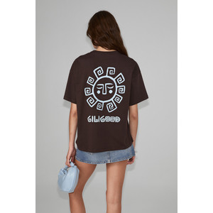 GRIMELANGE SAHARA Camiseta de mujer 100% algodón orgánico con estampado de vainilla suave - Product Image 4