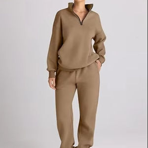 Chándales para mujer Jersey de media cremallera y pantalones de chándal holgados con bolsillos - Product Image 5