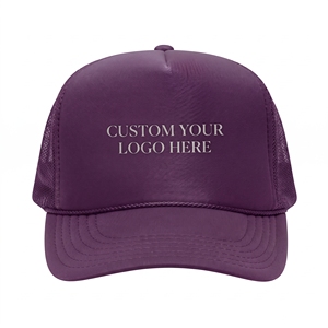 Custom <b>Purple</b> Mesh Trucker <b>Hat</b> Silk Screen Print Cap Wholesale Custom Logo High Quality OEM ODM Low MOQ 6 Panel Unisex Outdoor - Product Image 1