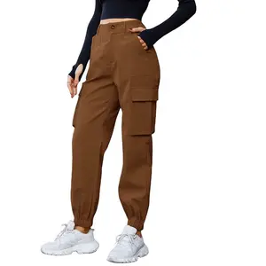 2024 vêtements pour femmes cordon taille rabat poche Cargo jean entraînement athlétique pantalon taille élastique Jogging course pantalon pour hommes
