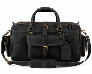 Bolsa de Viaje de Cuero Vacuno Genuino de Primera Calidad Hecha a Mano, Resistente al Agua, Personalizada, Unisex, para Fin de Semana - Product Image 1