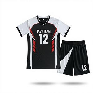 Uniformes de football pour hommes de haute qualité avec logo personnalisé, 100% polyester, séchage rapide, respirant, col en V, dernier design, ensembles de football - Product Image 1