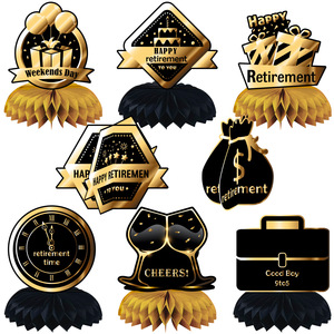 New Title Black Gold <b>Retirement</b> Theme Table Centerpiece Honeycomb <b>Decor</b> for <b>Party</b> & Holiday Celebration - Product Image 3
