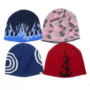 Bonnet en jacquard toile d'araignée réversible tricoté en acrylique pour l'hiver personnalisé unisexe-Vente en gros pour vêtements de plage - Product Image 6