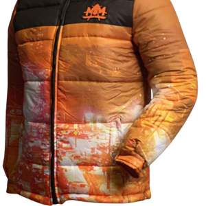 Chaqueta Acolchada Estampada para Hombre, Cuello Alto, Cierre Frontal, Ligera, Ropa de Abrigo de Invierno, Estilo Casual Urbano - Product Image 5