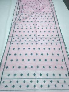 Trendy Dhakai PinkJamdani Sharee Calidad de exportación para mujeres JAMDANI FABRIC Blue GREEN Golden Sky Blue de Bangladesh - Product Image 5