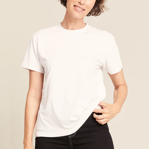 Nueva Llegada, Camisetas Básicas Casuales con Cuello Redondo y Logotipo Personalizado para Mujer, Camiseta Holgada de Manga Corta para Verano, 100% Algodón Suave - Product Image 2