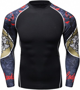 OEM Rash Guard <b>Shirts</b> Custom Blank Men Sublimated Spandex <b>Compression</b> <b>Shirt</b> Pink <b>Black</b> Yellow Green Surf Trend - Product Image 2