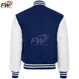 Veste de baseball formelle pour homme, col montant, coupe slim, logo personnalisé, haute qualité, automne, couleur contrastée, en polaire - Product Image 2