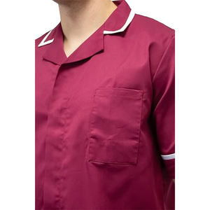 Uniformes de Hospital con Cuello en V Personalizados al por Mayor, Blusas de Enfermería con Cuello Camisero, Ribete Blanco, Túnica de Enfermera para el Cuidado de la Salud, Poliéster - Product Image 5