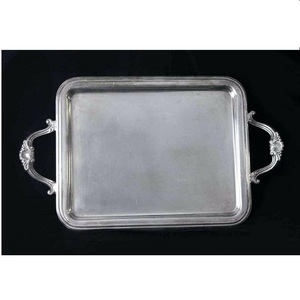 Plateau de service rectangulaire nickelé en acier inoxydable de taille personnalisée de haute qualité moderne maison hôtel cuisine Dessert service alimentaire - Product Image 2