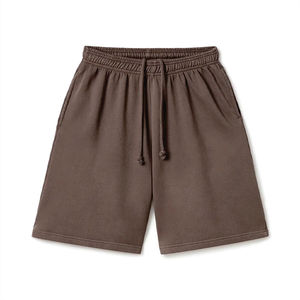 Vente en gros Short de gymnastique d'été taille haute pour femmes Short de jogging délavé à l'acide 100% coton éponge française en plusieurs couleurs - Product Image 1