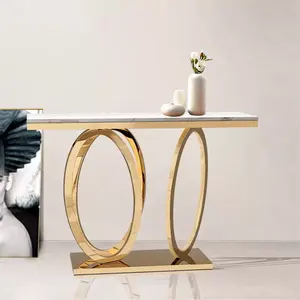 Luxury Design Iron <b>Console</b> <b>Table</b> Gold Finish Frame With Glass Top Hot Design <b>Console</b> <b>Table</b> Top <b>Sale</b> Furniture <b>for</b> Home. - Product Image 2