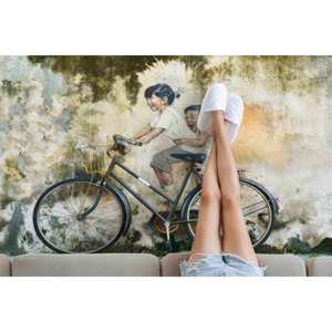 Tapis Graffiti Enfants à Vélo : Art Moderne, Convient aux Animaux, Tapis Imprimé, Tapis Fin Non Tissé - Product Image 4