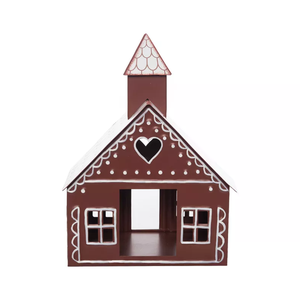 Support de lumière de thé en métal en forme de maison le plus vendu pour la décoration de Noël de l'Inde au meilleur prix - Product Image 4