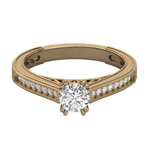 Bague de fiançailles solitaire en or massif 14 carats avec diamant de laboratoire taille ovale pureté VVS2 pour femme - Product Image 1