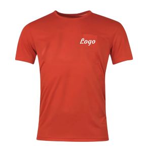 <b>Men's</b> <b>Red</b> Short Sleeve Crew Neck T-<b>Shirt</b> With Left Chest Letter Logo - Product Image 1