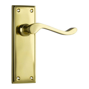 Poignée de porte classique en laiton antique, artisanale, à levier en forme de spirale avec serrure et pêne dormant, finition polie de luxe pour les maisons historiques - Product Image 5