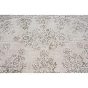 Tapis turc 7,3 x 11,7 pieds, tapis vintage, tapis à bordure blanche en laine - Product Image 4
