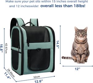 Mochila transportadora para perros y gatos, ajustable, de poliéster, impermeable, plegable, transpirable, con malla, para senderismo, viajes y actividades al aire libre, hecha en Vietnam. - Product Image 2