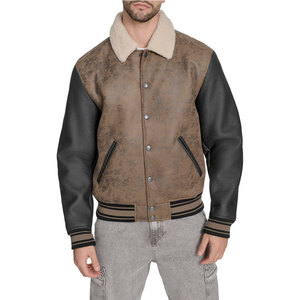 Chaqueta con letras de béisbol hecha a medida, cuello de piel de Cuero 100%, chaqueta de moda universitaria de baloncesto Unisex de calidad superior - Product Image 1