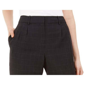 Pantaloni Calvin Klein da donna slim a vita alta, a gamba dritta, in tela colorata, anti-piega, neri, taglia XL, per ragazze 8 - Product Image 2