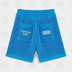 Pantalones cortos de punto de gran tamaño de punto de ganchillo con logotipo bordado de Jacquard personalizado OEM/ODM de algodón grueso para hombre de OSTROWEARS ENTERPRISES - Product Image 4